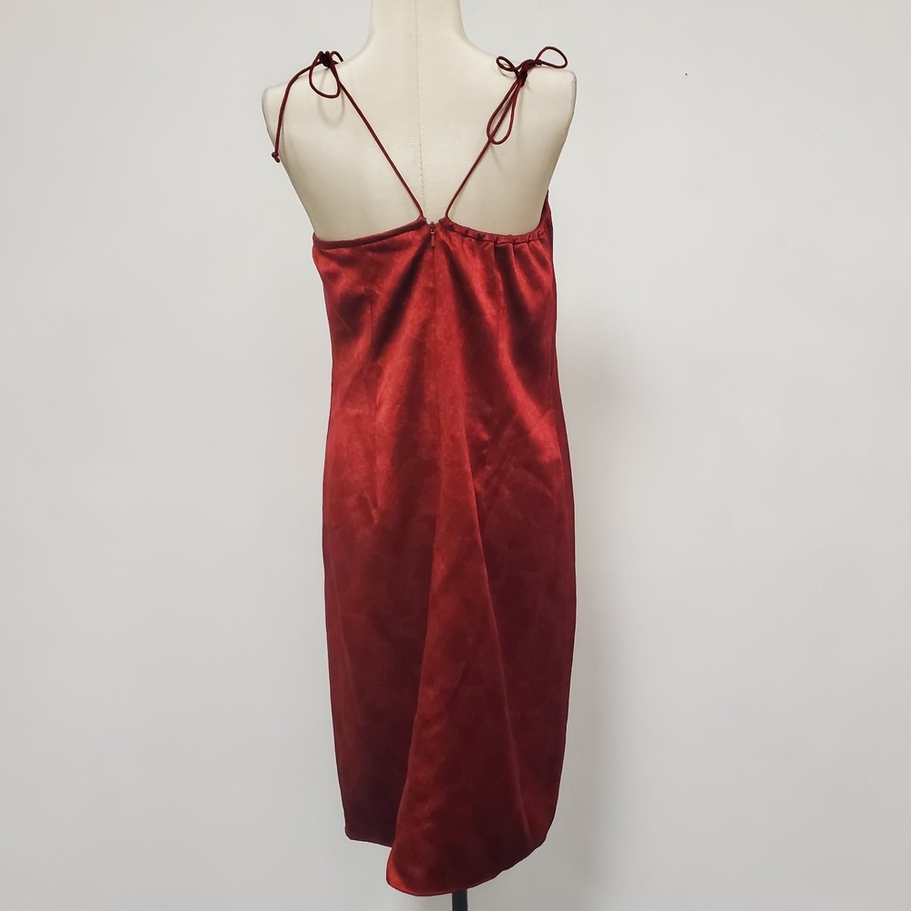 Vintage Banana Republic Womens‎ Y2K Silk Midi Dress Size 4 Red Floral Vampire - Picture 3 of 12